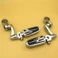 thumbnail image 3 of HTT-MOTOR Chrome Adjustable Peg Mounting Kit Lightning Style Foot Peg Footrest For Harley Davidson Sportster 883 1200 Street Bob Softail CVO Equipped 1-1/2 inch (1.5") Front Engine Guard, 3 of 6