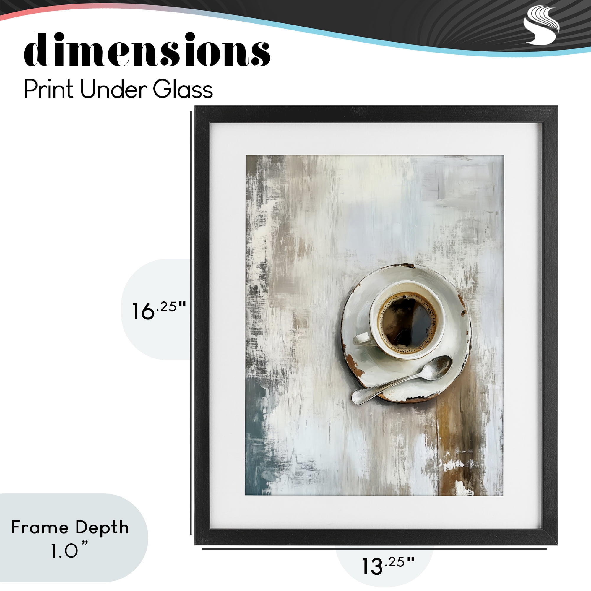 Stupell Industries Neutral & Rustic Cup of Coffee Black Framed Print Under Glass, design by LSR Design Studio