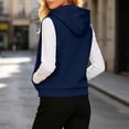 thumbnail image 5 of Wuztai Women's Zip Hooded Vest Sleeveless Casual Loose Solid Soft Lightweight Cardigan Jacket Dark Blue XL, 5 of 7
