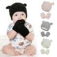 thumbnail image 1 of Bonnet Tricoté Mignon pour Bébé Fille Garçon avec Gants, 1 of 9