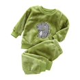 thumbnail image 5 of Ruyang Toddler 2 Piece Outfit Flannel Cute Animal Embroidery Long Sleeve Pullover Solid Plush Pants Sets Baby Autumn Winter Thermal Clothes, 5 of 5
