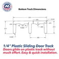 1/4" WHITE PLASTIC SLIDING TRACK 6' LONG