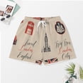 thumbnail image 3 of PRIYAL Travel London Pattern Womens Pajamas Shorts Set Two-piece Pj Sets Short Sleeve, 3 of 5