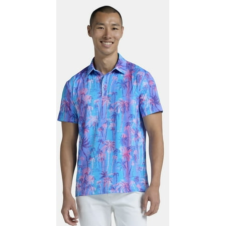 Birdie Bound Men's and Big Men's Novelty Print Golf Polo Shirt, Sizes S-5XL