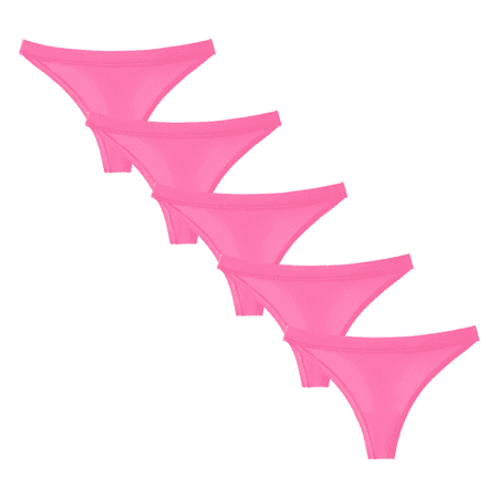 Fulorrnie Underwear for Women Plus Size Thong Comfort Seamless Panty Cute Elastic Waist Breathable Panties Hot Pink M