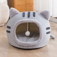 thumbnail image 6 of Warm Semi-Enclosed For Small Cats Dogs Pet Supplies Cat Shape Pet Nest Cat Bed Dog Kennel Sleeping Bed Cat House COFFEE S, 6 of 8