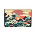 thumbnail image 4 of DouZhe Japanese Style Big Ocean Waves Rugs Doormat, Non-Slip Machine Washable Carpets Floor Door Mat , 36" x 24", 4 of 6