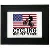 USA Olympic - Cycling Mountain Bike - Vintage Flag - Silhouette Framed Print Poster Wall or Desk Mount Options