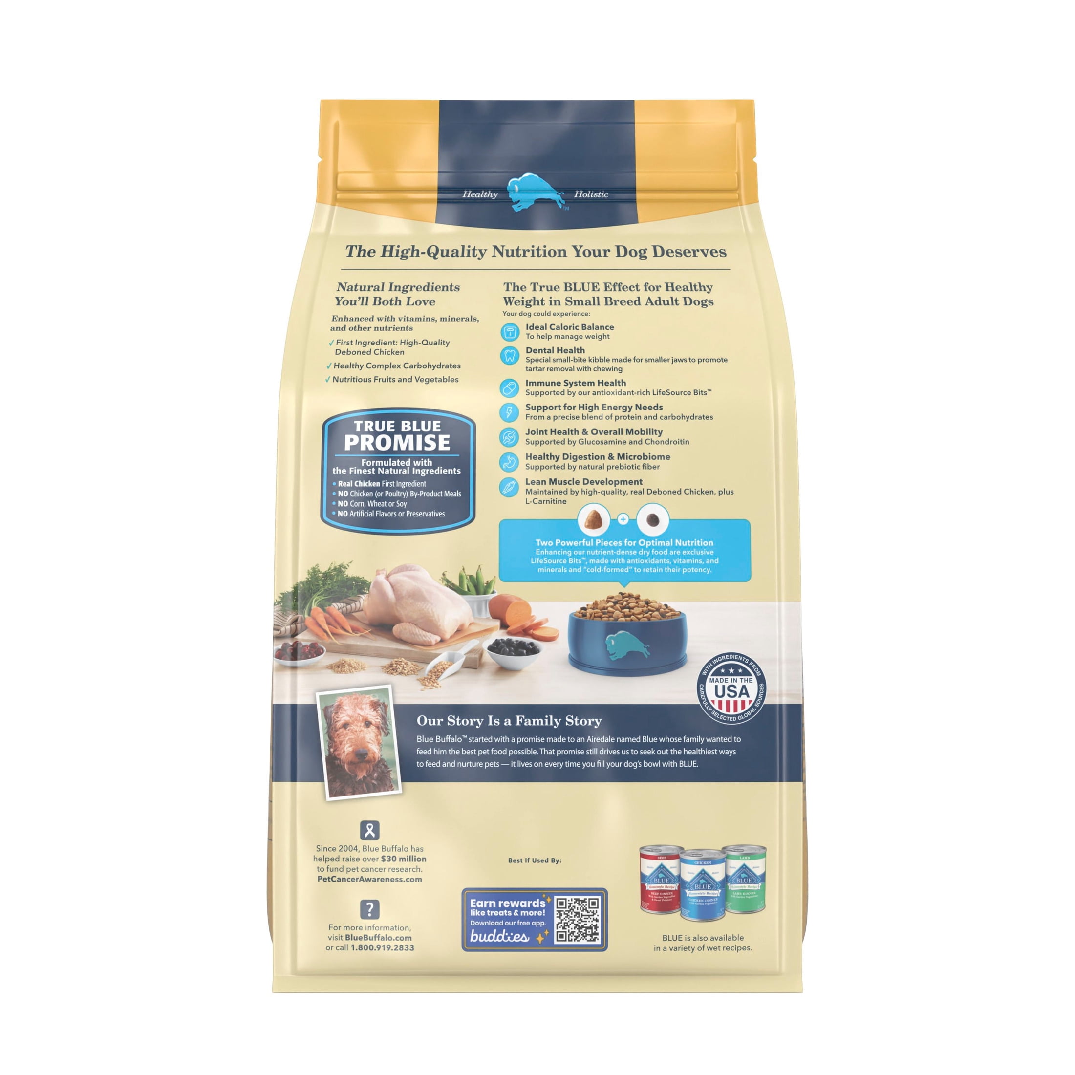 (3 pack) Blue Buffalo Life Protection Healthy Weight Small Dry Dog Food Chicken & Rice 5lb Bag