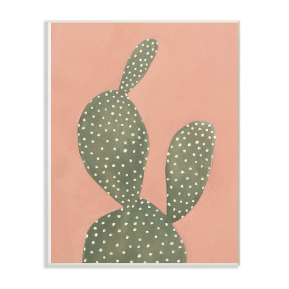 Stupell Painted Coral Cacti Wall Plaque Art, 10 x 0.5 x 15, A 10 x 15