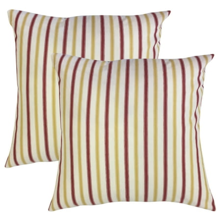 Set Of 2 Xio Striped Throw Pillows In Yellow Red Set Of 2 Xio Striped Throw Pillows In Yellow Red