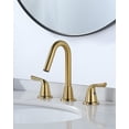 thumbnail image 3 of WOWOW Widespread Bathroom Faucets for Sink 3 Hole Gold, 8 inch Bathroom Faucet with Pop Up Drain Assembly and Water Supply Lines 2 Handle 360° Swivel Spout Basin Faucets for Vanity Lavatory, 3 of 6