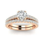 1.50ctw Diamond Engagement Ring Bridal Set in 14k Rose Gold (G-H, I2-I3, 1.50ctw)