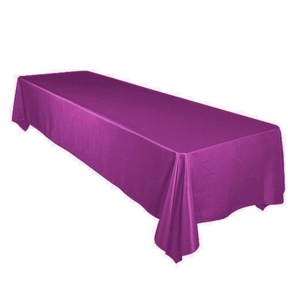Shiny Satin Solid Tablecloth Fuchsia