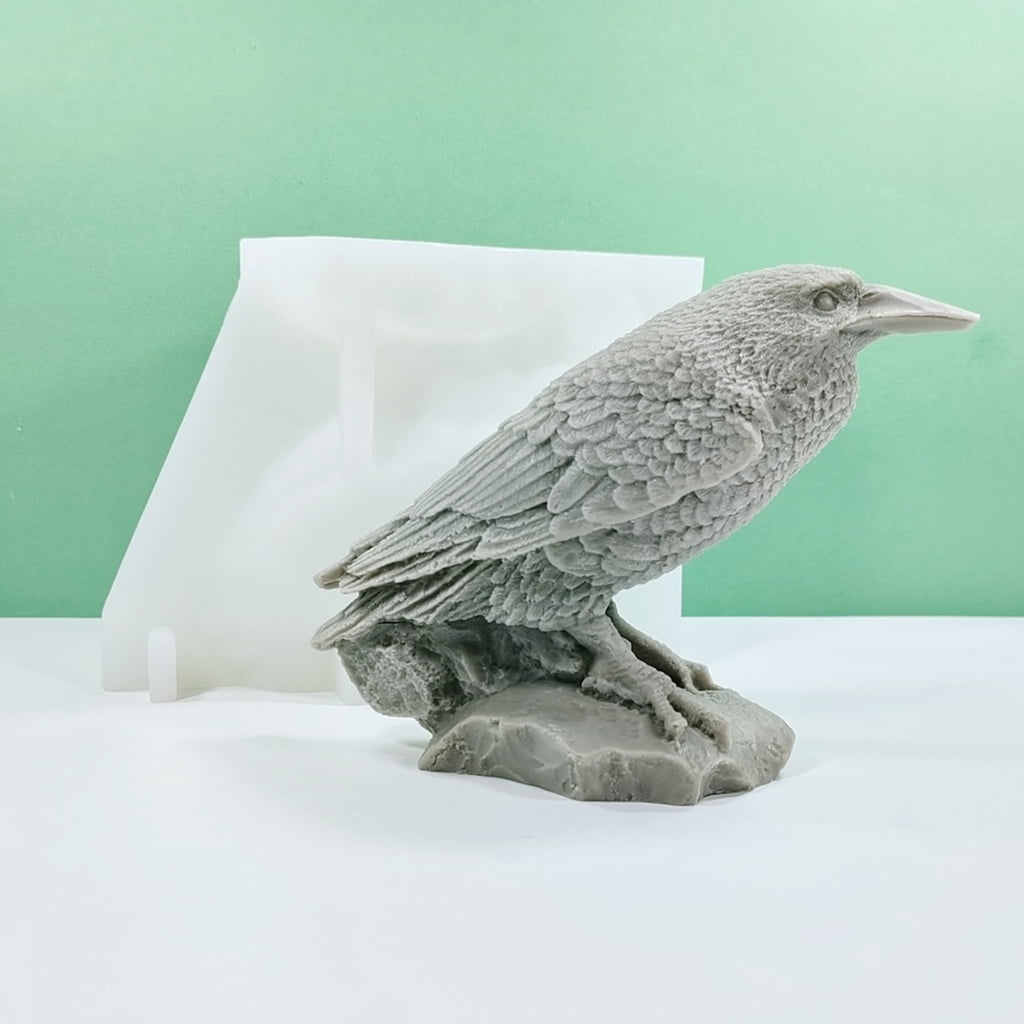 WINDLAND Silicone Molds 3D Crow Candle Molds Castings Molds Craft Molds Baking Molds Resins Molds for Candle Making