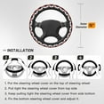 thumbnail image 3 of XMXT Circular Textured Print Steering Wheel Cover, Elastic Non-Slip Universal Fit Car Decor Accessories Protector for Auto SUV Trucks, 3 of 8
