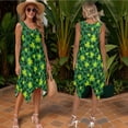 thumbnail image 6 of Psesaysky St. Patrick's Day Couple Matching Sets Green Clover Leopard Print Dress & Beach Shirts for Men Festival Sleeveless Tunic Sun Dress Plus Size for Women Party Club, 6 of 7
