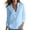 *Light Blue, variant on VBVC Women's Cotton Linen Henley Shirt , V-Neck Standing Collar Blouses For Women , Ladies' Long Sleeve Tops with Pockets,Beige,S-2XL