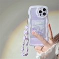 thumbnail image 2 of Compatible with iPhone 13 Case with Cute Purple Flower Floral Pattern Design Aesthetic Women Teen Girls Flower Lens Protection Case for iPhone 13 +Cha, 2 of 4