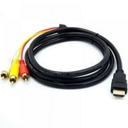 HDMI to AV Cable, 5ft/1.5m, HDMI Male to 3-RCA, 1080P, Gold-Plated Connectors