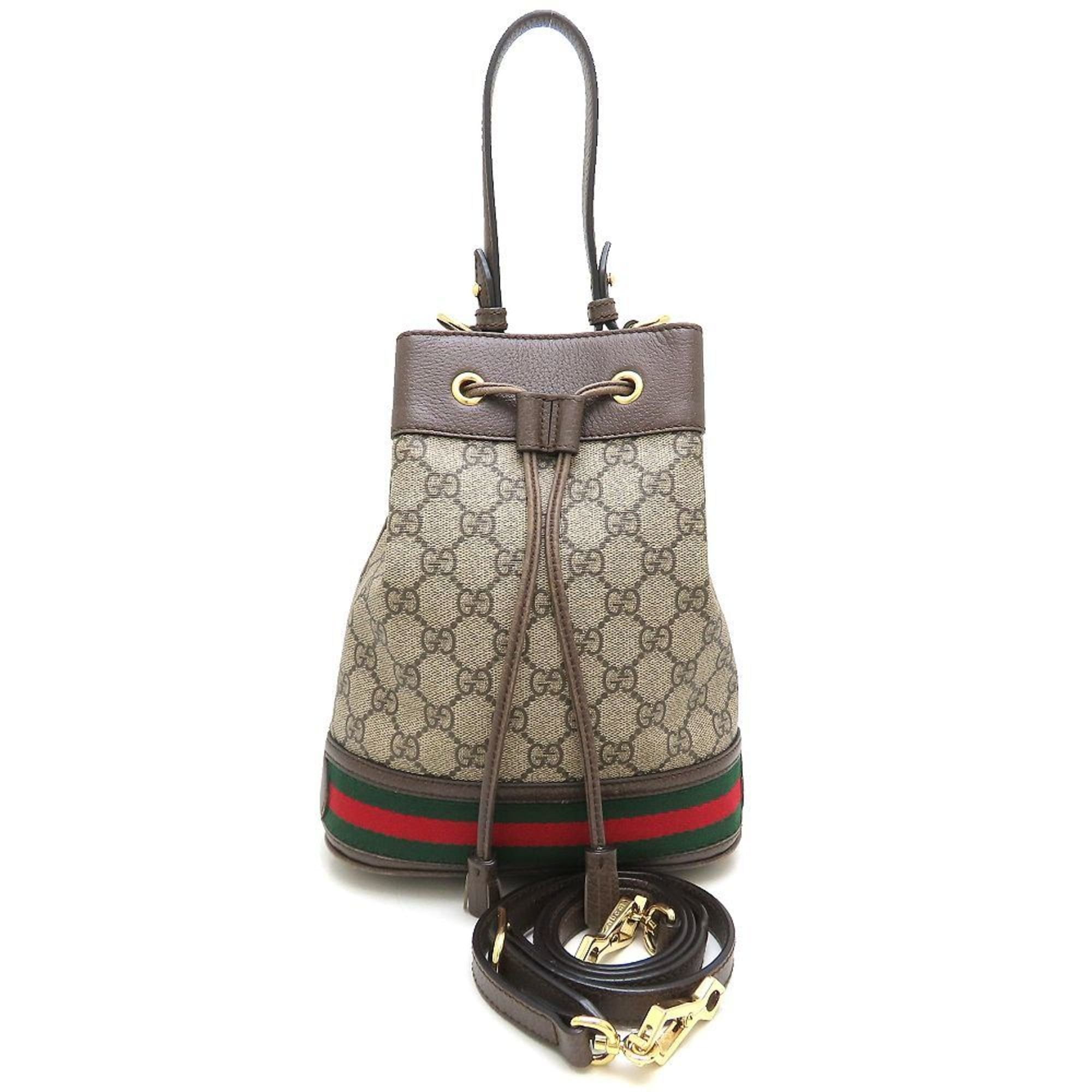 Pre-Owned GUCCI Ophidia Small Bucket 550621 Handbag 2Way GG Supreme Canvas x Leather... (Good)