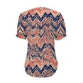 thumbnail image 5 of Womens Shirts Summer V Neck Tops Puff Short Sleeve T Shirt Pleated Floral Printed Tunic Blouse Shirts Womens Tops, 5 of 7