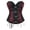 Red, variant on Women's Steampunk Gothic Corset, Vintage Jacquard Lace-Up Bustier with Metal Clasps Size: XL Blue