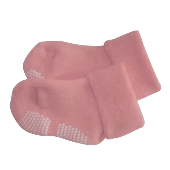 WEUVEB Kids Grippy Socks for Autumn and Winter Thickening Cotton 1 Pair Pink