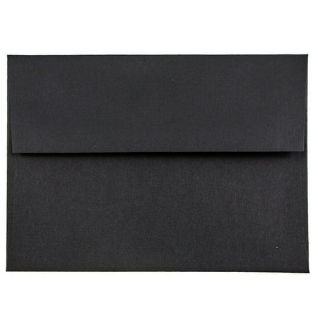 UPC: 0609722707534 | JAM A6 Envelopes  4.8×6.5  Black Linen  25/Pack