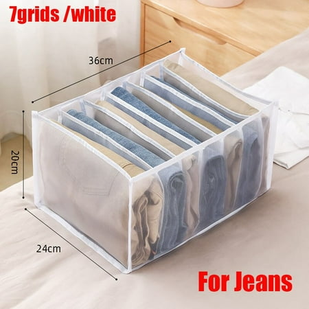 

Grid Jeans Storage Organizer Wardrobe Organizer Drawer Foldable Detachable Socks Bra Pants Storage Box