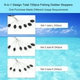 thumbnail image 3 of 720pcs Fishing Rubber Bobber Stoppers, 6 in 1 Bobber Stops, Black Oval Floats Sinker Stops, L M S Size Kit, 3 of 7