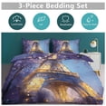 thumbnail image 5 of 3 Pcs Soft Bedding Set, Includes 1 Duvet Cover with Zipper And 2 Pillow,Shams Eiffel Tower Queen(90"×90"), 5 of 8