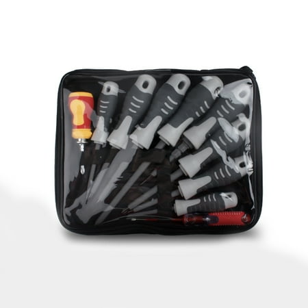 

10pcs Slotted And Phillips Insulated Screwdriver Set 1000 Volt Multi-Gauge Screwdriver Electrician s Screwdriver Set In Carrying Bag