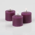 thumbnail image 1 of Richland Votive Candles & Eastland Clear Flower Pot Votive Holders Purple Mulberry Pie Scented Set of 72, 1 of 1