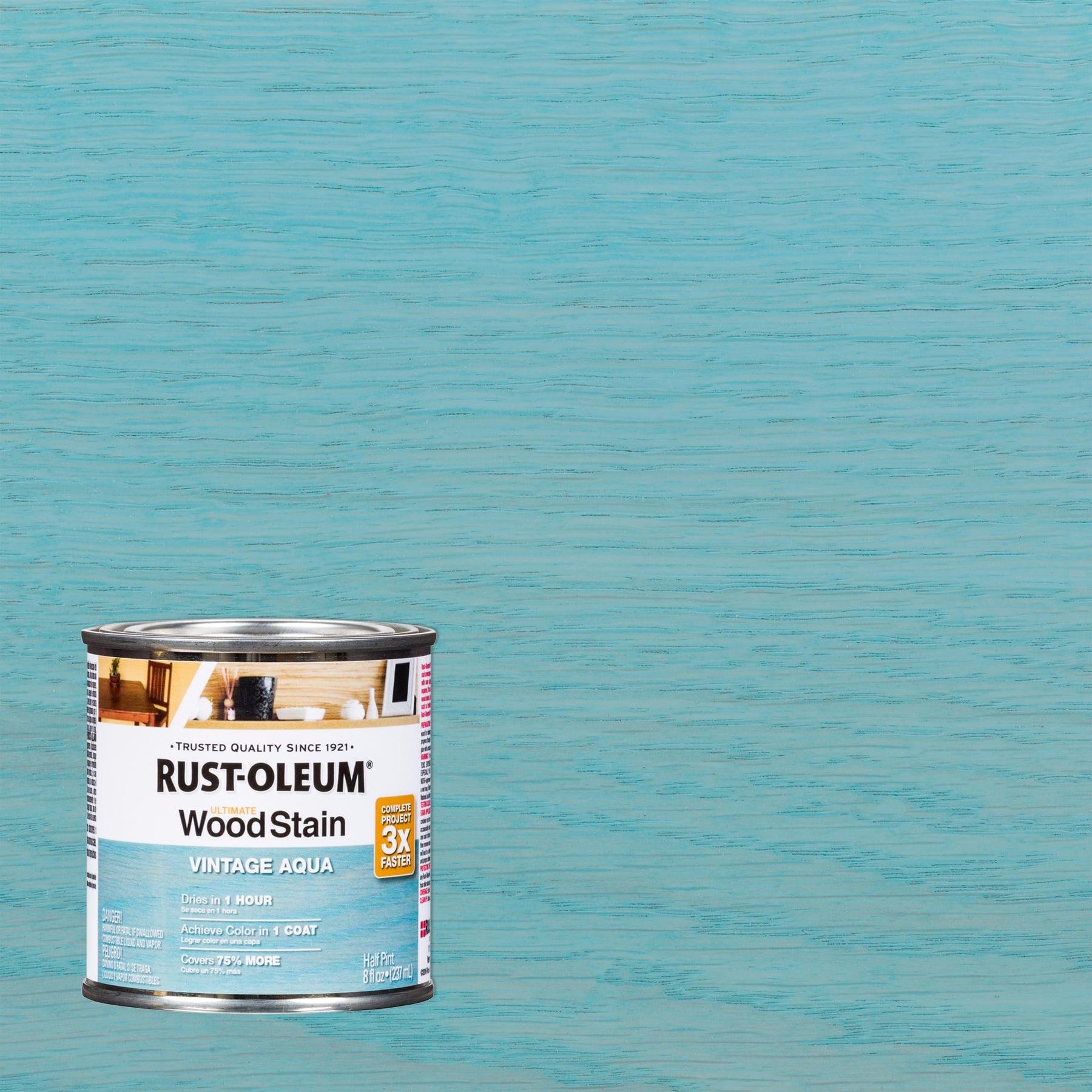 RustOleum Vintage Aqua Ultimate Wood Stain, Half Pint