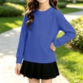 thumbnail image 2 of Kids' Sweatshirt Crewneck Long Sleeve Casual Pullover Basic Comfortable Classic Solid Color Preppy Fall Top, 2 of 5