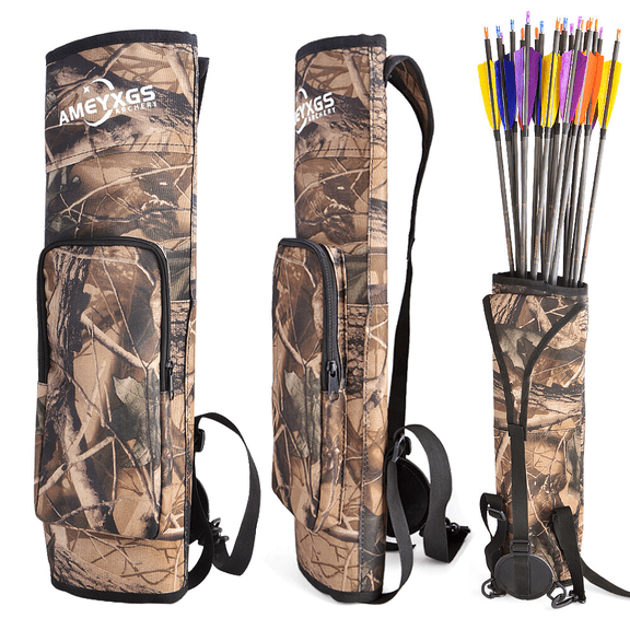 Large Capacity Archery Arrow Quiver – Black & Camo