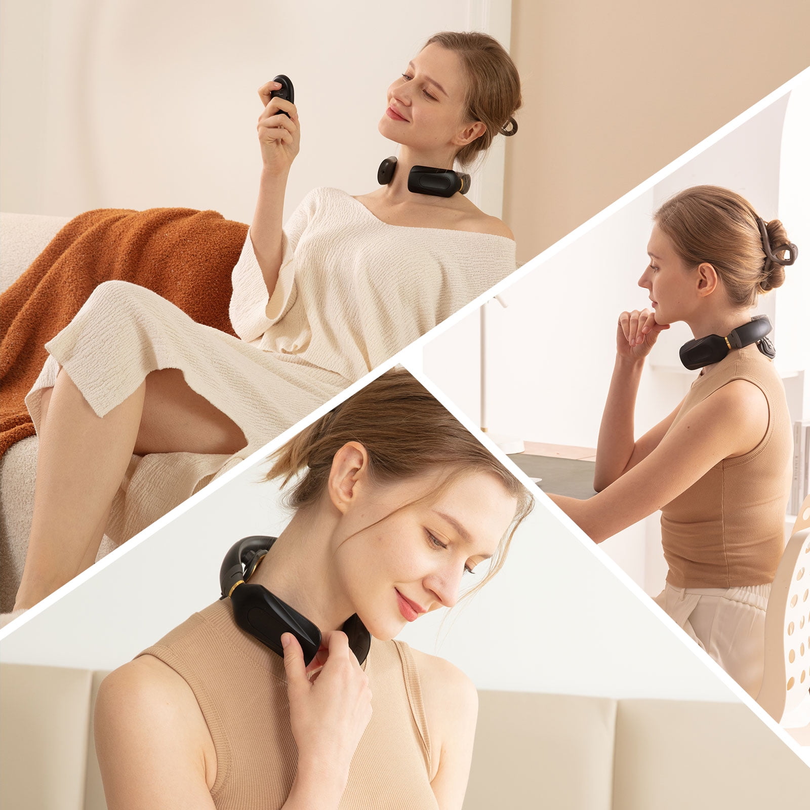 Portable Intelligent Neck Massager Smart Cordless Cervical Massager with Heat Therapy for Relaxation