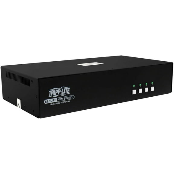 Tripp Lite by Eaton Secure KVM Switch, 4-Port, Single Head, DisplayPort to DisplayPort, 4K, NIAP PP4.0, Audio, CAC, TAA - 4 Computer(s) - 1 Local User(s) - 3840 x 2160 - 50 Hz, 60 Hz - 11 x USB - Y...
