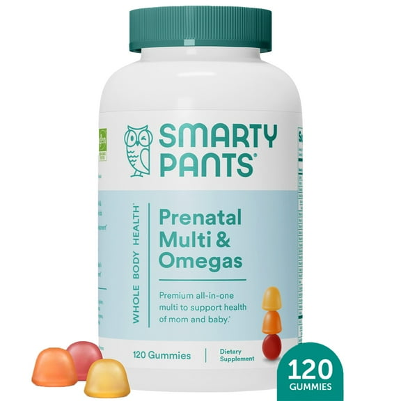 SmartyPants Prenatal Multivitamin Gummy with Omega 3 DHA & Folate, 120 Ct