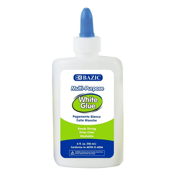 BAZIC White Glue 4Oz (118 mL), Adhesive Bond Slime Making, 1-Pack