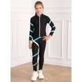 thumbnail image 4 of Yanarno Kids Girls 2Pcs Ice Skating Tracksuit Long Sleeve Jacket Sweatshirt with Athletic Leggings Blue Green 12, 4 of 7