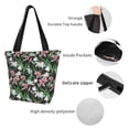 thumbnail image 5 of Vsdgher Lilies Flowers print Reusable Shopping Grocery Bags for Women Shopping with Pouch Foldable Pouch Lightweight Polyester Fabric, 5 of 6