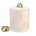 thumbnail image 1 of Marble Print Piggy Bank, Murky Gemstone Scratches Natural Beauty Mineral Crystal Shape Digital, Ceramic Coin Bank Money Box for Cash Saving, 3.6" X 3.2", Pale Pink White, by Ambesonne, 1 of 4