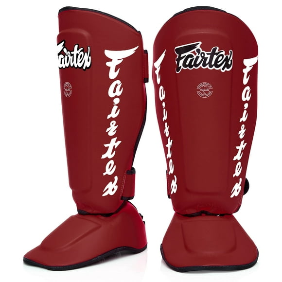 Espinilleras Fairtex SP7 Muay Thai para hombre, mujer y niños, color rojo XL