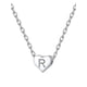 thumbnail image 1 of Silvora mujer corazón inicial collar de plata de ley 925 letra R colgante gargantilla alfabeto joyería para esposa mamá hija con caja de regalo, 1 of 8