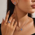 thumbnail image 3 of Juwaliy Heart Jewelry Sets for Women Necklace Earrings Ring Tanzanite December Birthstone Jewelry 925 Sterling Silver Christmas Valentines Birthday Mother Gifts, 3 of 8