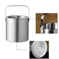 Classic Round Ice Bucket, Stainless Steel Drink Cooler Beverage Bucket