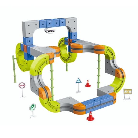 Electric Train Set, 3D Snap-On Magic Block Building Track, Unique DIY Toys for Birthday Holiday Celebration (94pcs)
