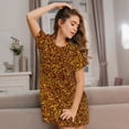 thumbnail image 3 of Wukai Golden Glitter Print Women's Loose Short Sleeve Nightgown, Soft Sleep Dress for Comfortable Relaxation, Casual Lounge Wear, 3 of 6